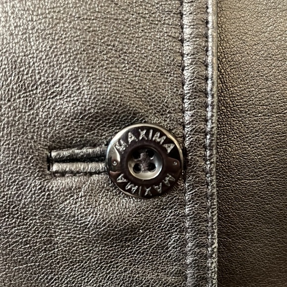 Wilsons Maxima - Genuine Black Leather Vintage 90’s Blazer - Size Medium - Picture 3 of 14